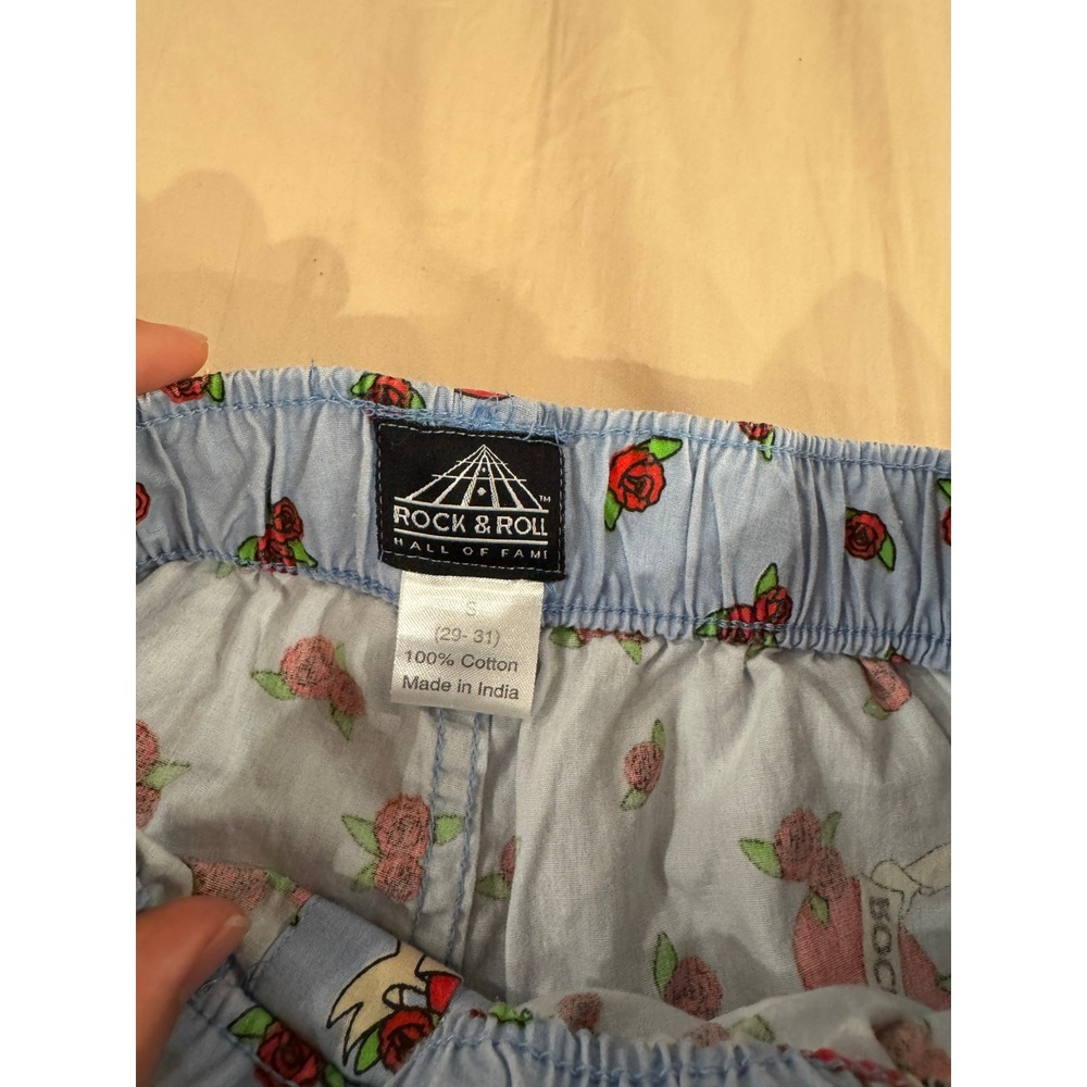 Rock & Roll Hall of Fame Boxer‎ Shorts Roses Hearts Print Cotton S - Picture 2 of 2